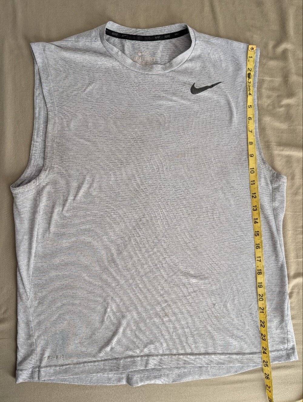 Nike Men’s Sleeveless Training Tee - Light Gray Lg